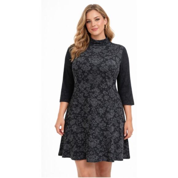 Reborn Dresses & Skirts - Reborn Black Patterned Dress – Size Medium